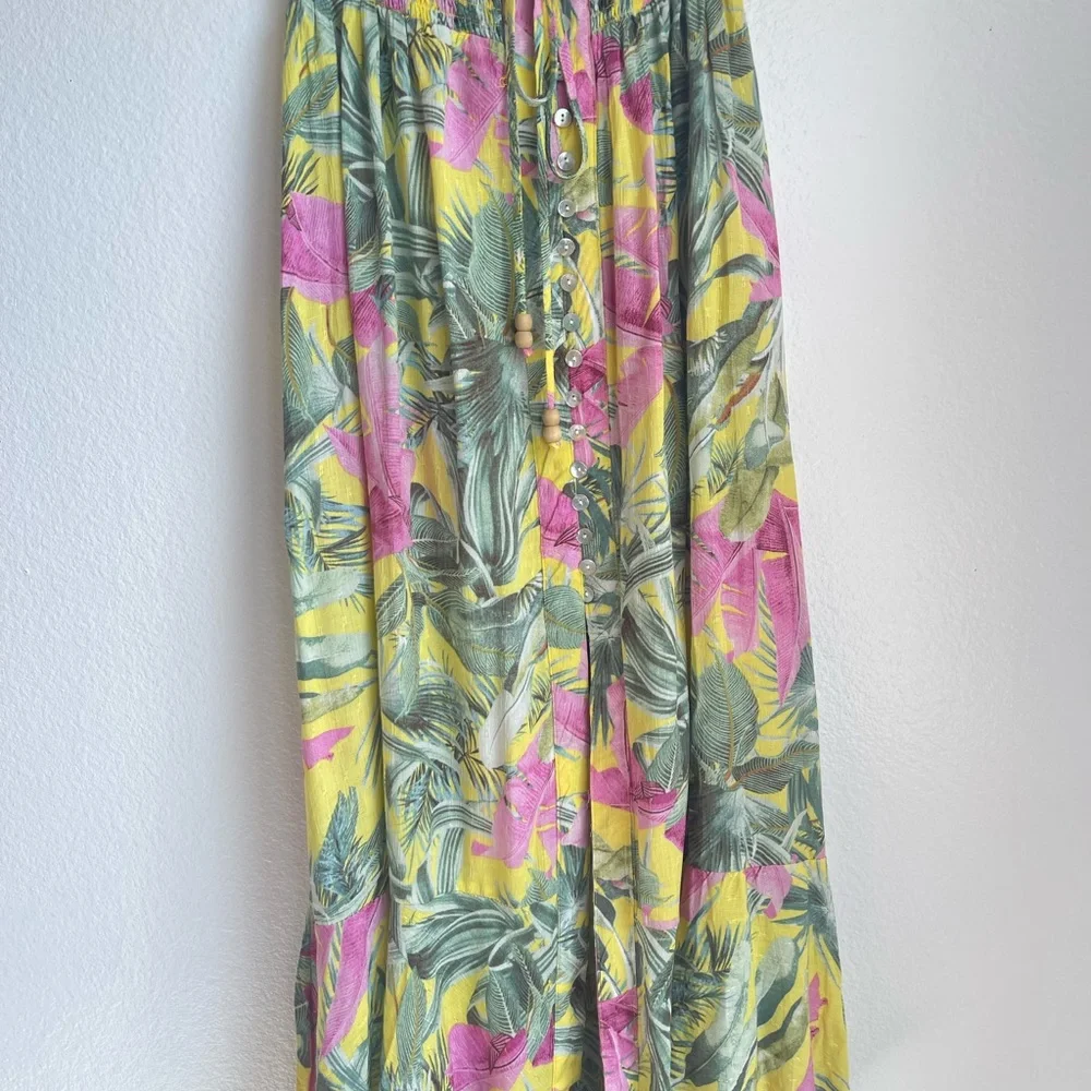 Cynthia Rowley Yellow‎ & Pink Tropical Button-Front Dress